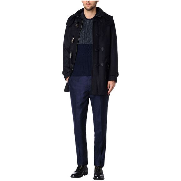 Hardy Amies Mens Wool Crewneck Knit Sweater X-Large XL Navy Jumper - Picture 3 of 5